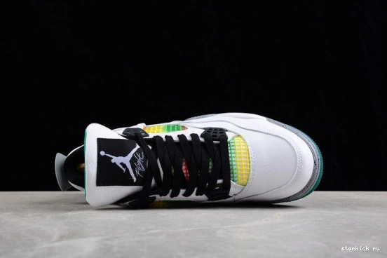 Retro AQ9129-100 Rasta Lucid Green AQ9129-100 Jordan 4 0804